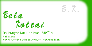 bela koltai business card